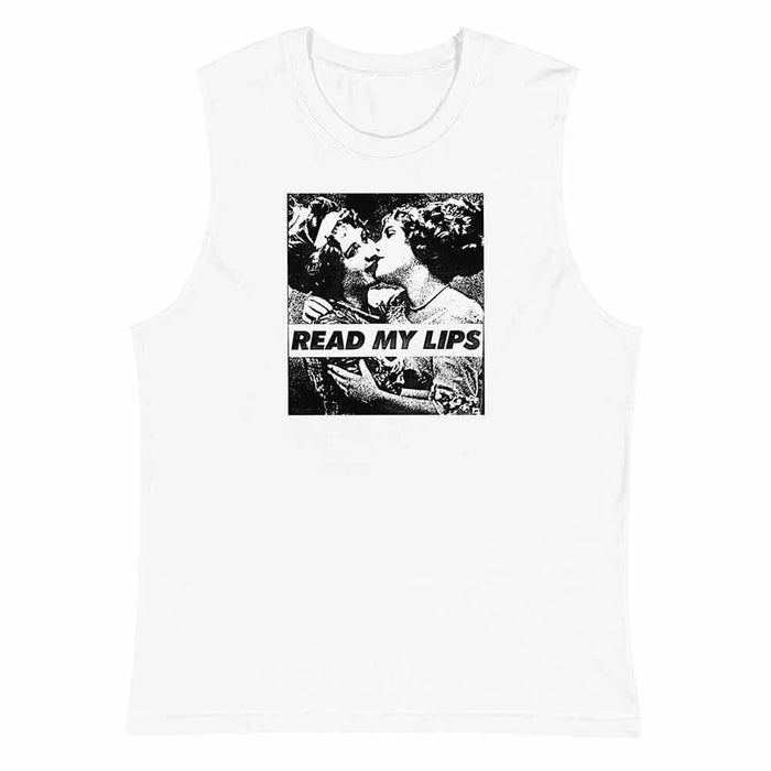 Read My Lips Vintage Women Sleeveless T-Shirt - Rainbow Railroad