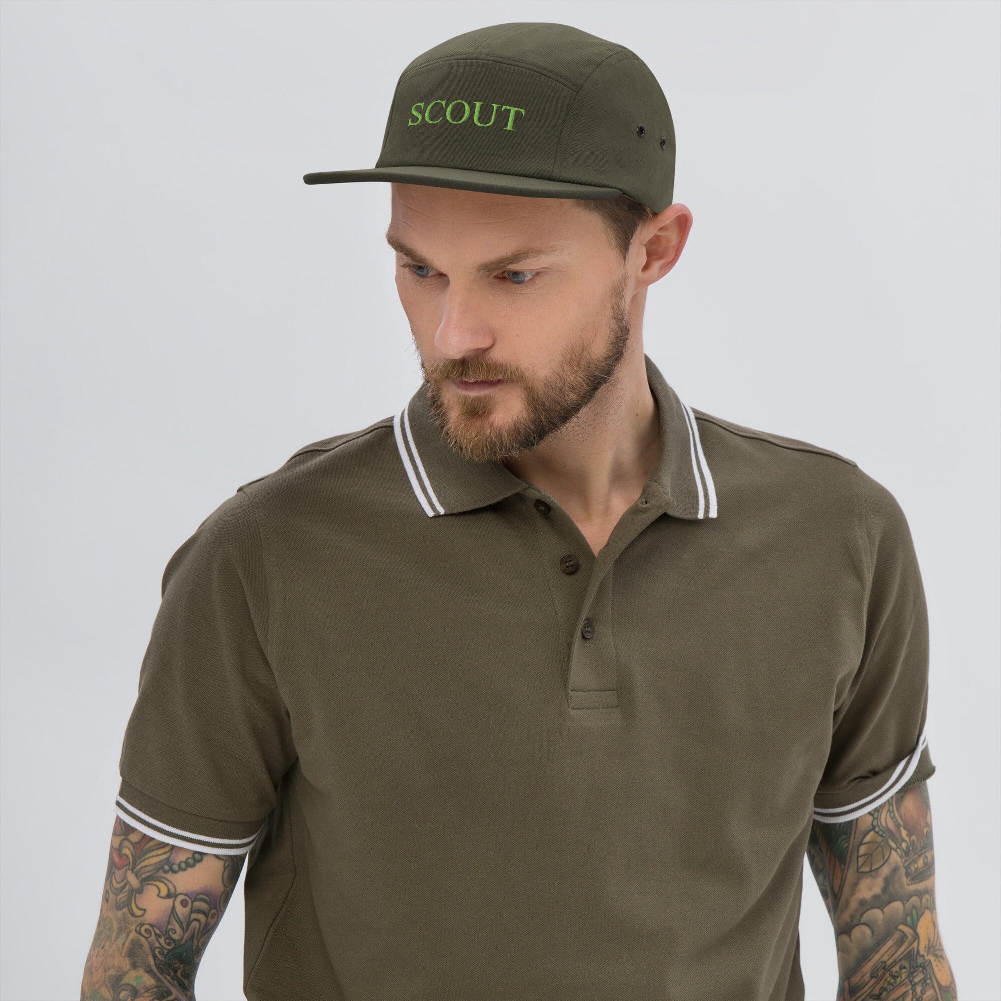 Scout Five Panel Cap on man