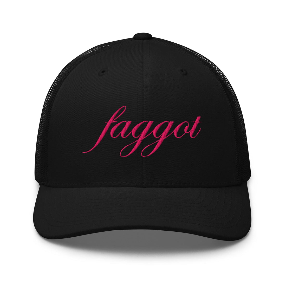 Faggot Script Mesh Trucker Snapback Hat
