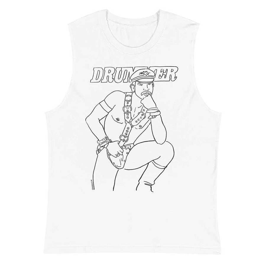 Drummer Magazine Sleeveless T-Shirt by Andrew Sedgwick Guth