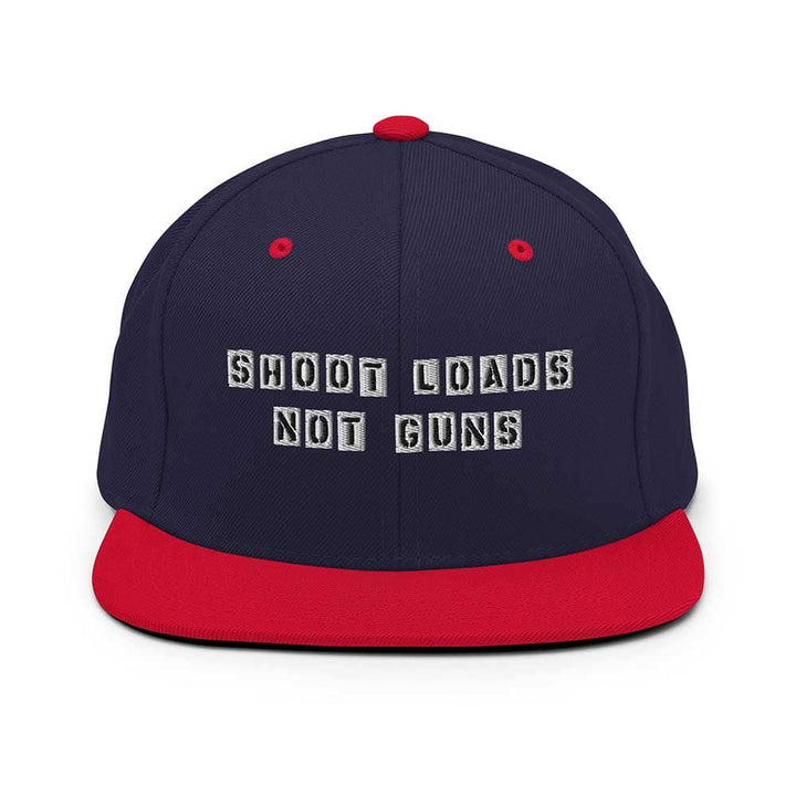 Navy and red cap with text &