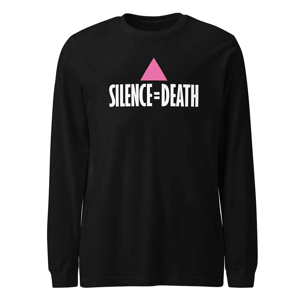 Silence = Death Black Long Sleeve T-Shirt - Ali Forney Center
