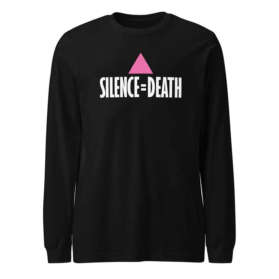 Silence = Death Black Long Sleeve T-Shirt - Ali Forney Center supporting Ali Forney Center