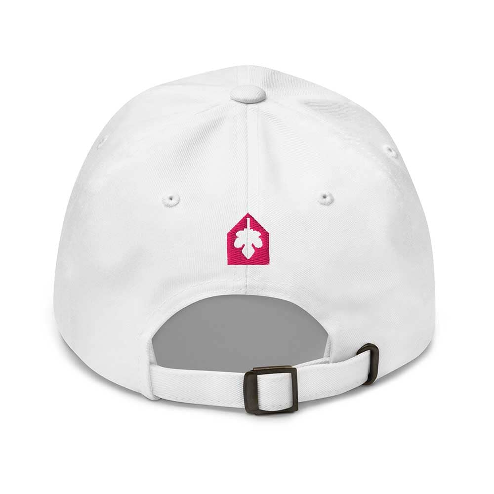 silence equals death white twill dad hat back