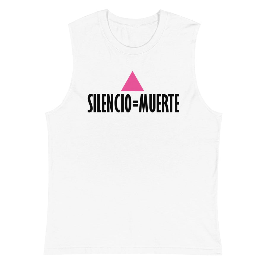 Silencio = Muerte Sleeveless T-Shirt - Ali Forney Center supporting Ali Forney Center