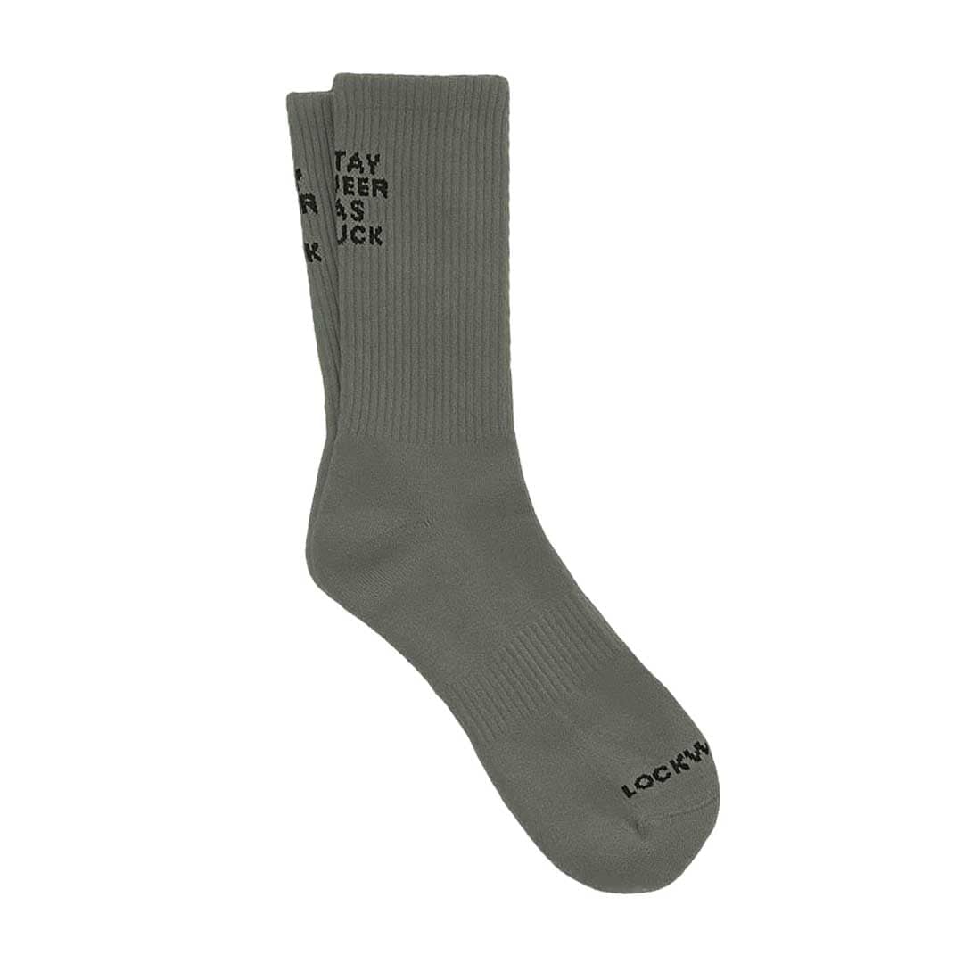 stay queer as fuck socks drab olive