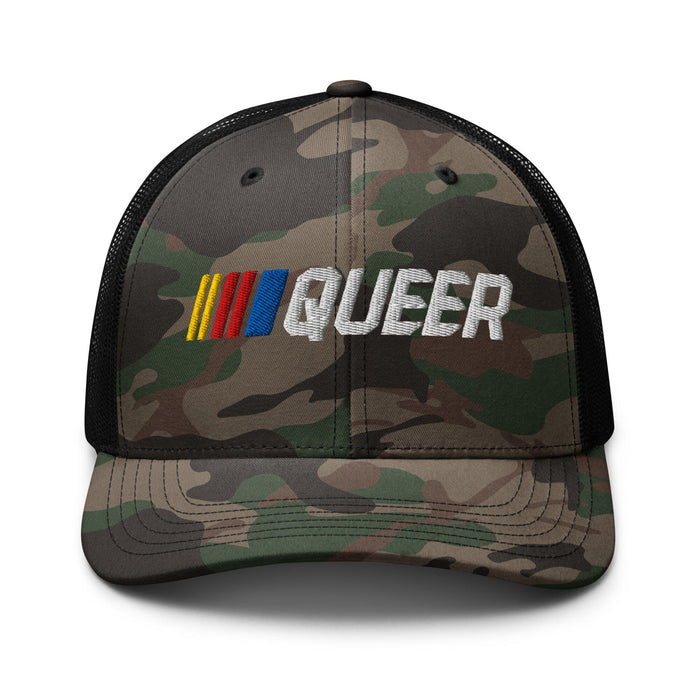 Stripe Queer Camo Mesh Snapback - Trevor Project