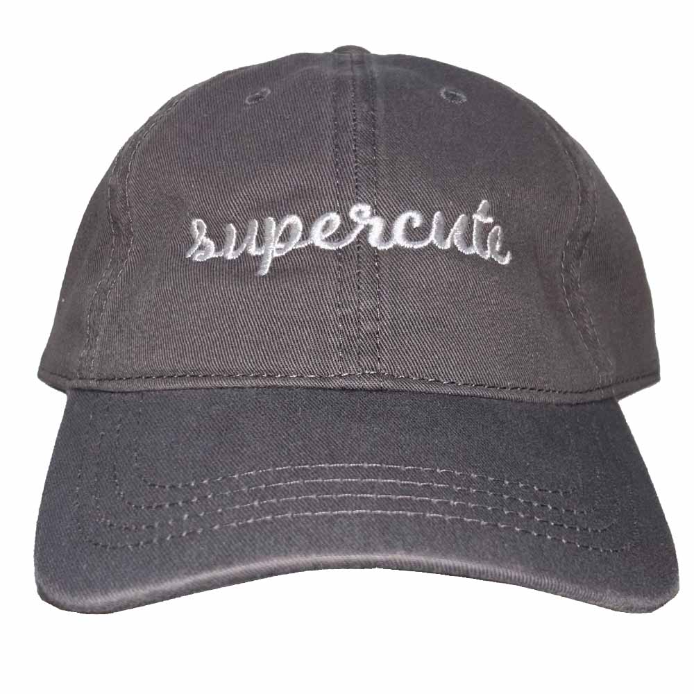 supercute twill dad hat charcoal gray