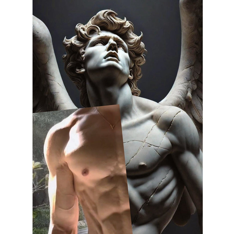 Naro Pinosa Winged Sculpture Postcard by Naro Pinosa