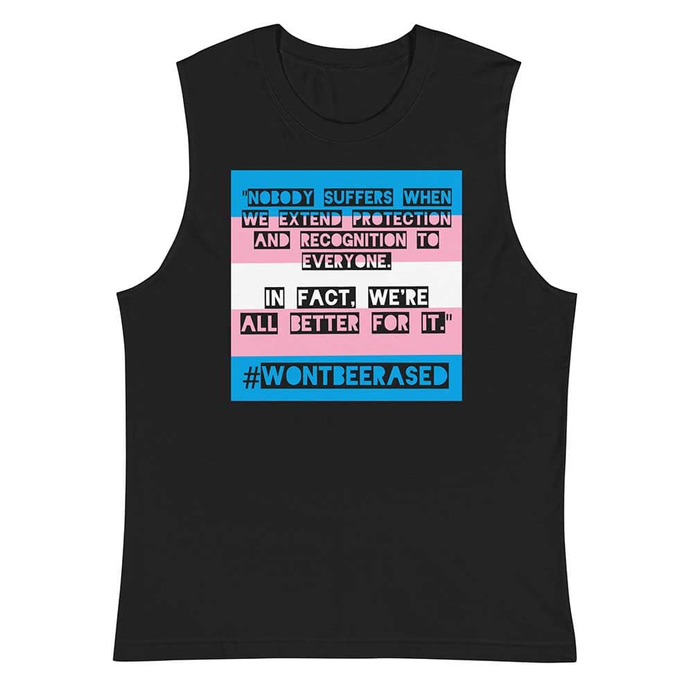 #WONTBEERASED sleeveless T-shirt bright graphic