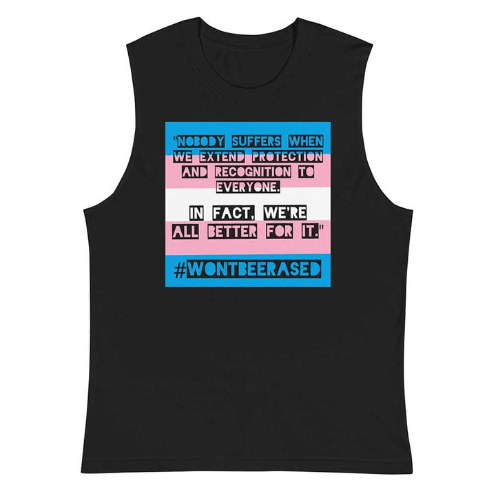 #WONTBEERASED sleeveless T-shirt bright graphic