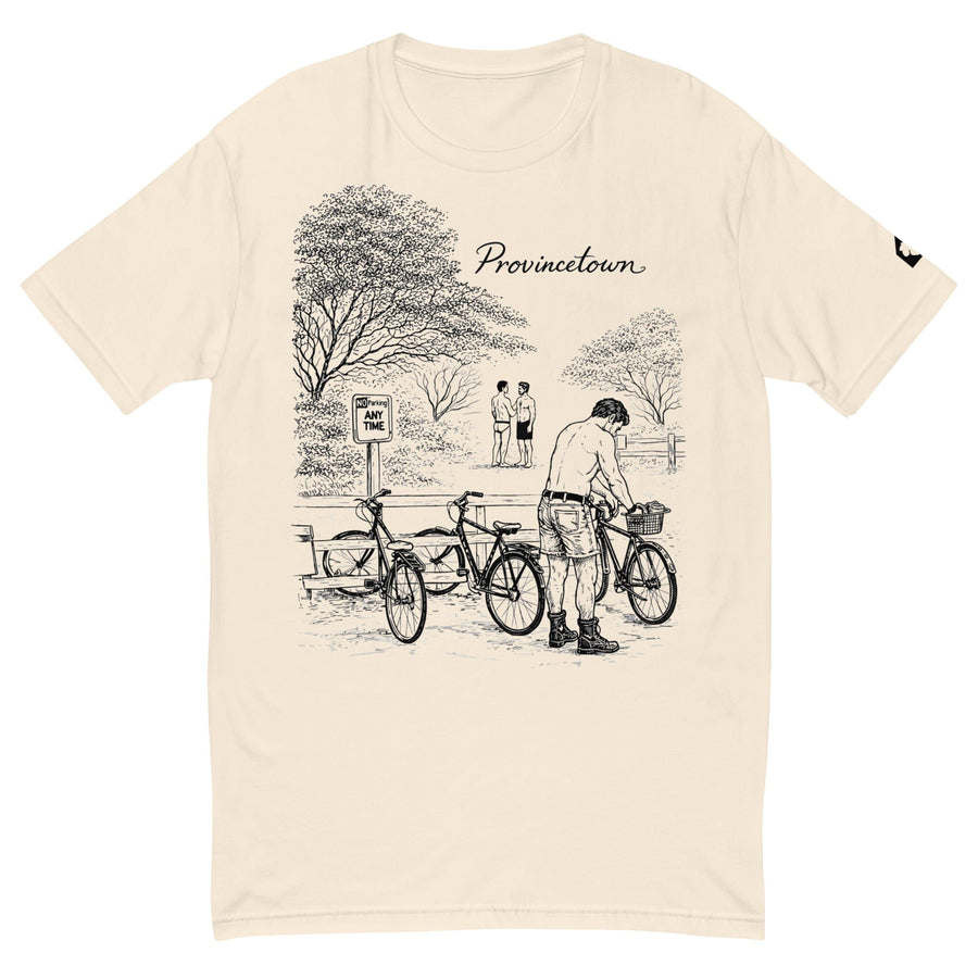 Provincetown Boy Beach Bikes T-Shirt by Nathan Rapport