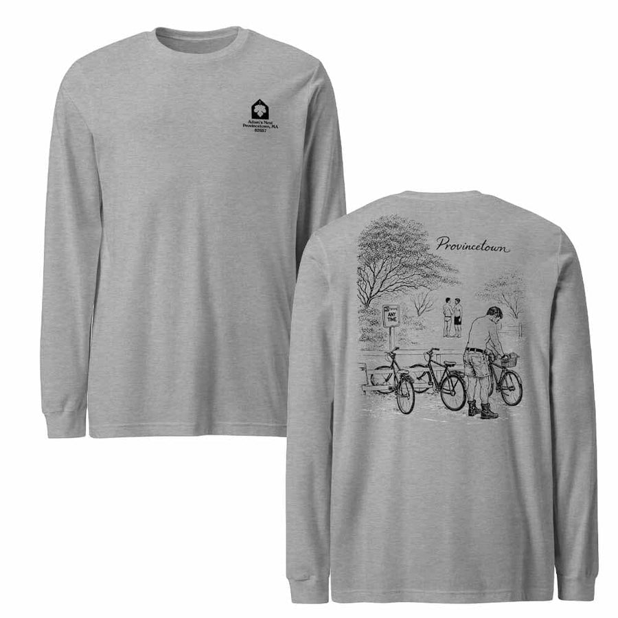 Provincetown Boy Beach Bikes Long Sleeve T-Shirt by Nathan Rapport