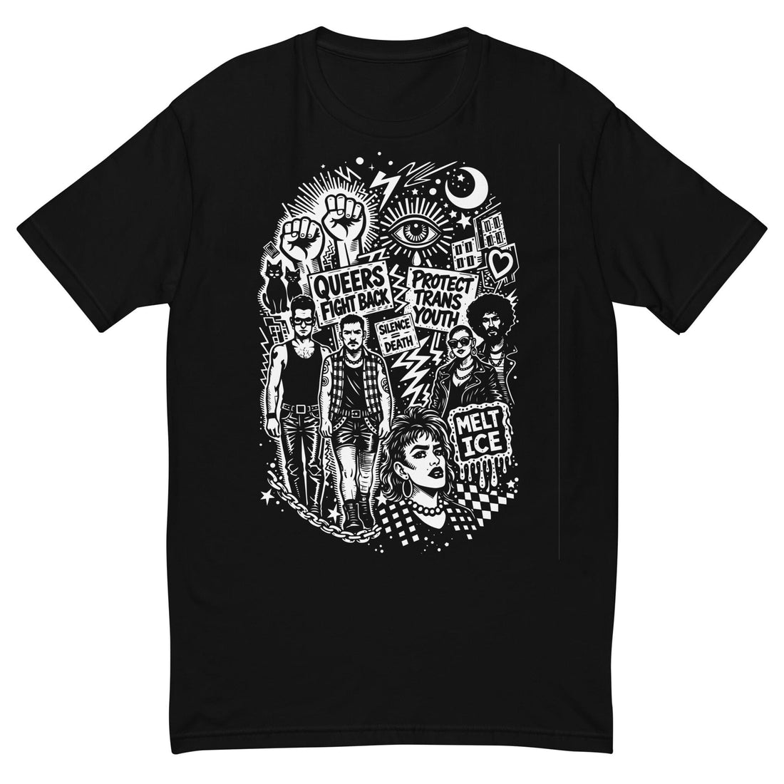 Queer Trans Protest T-Shirt — Black | Nathan Rapport x Adam's Nest