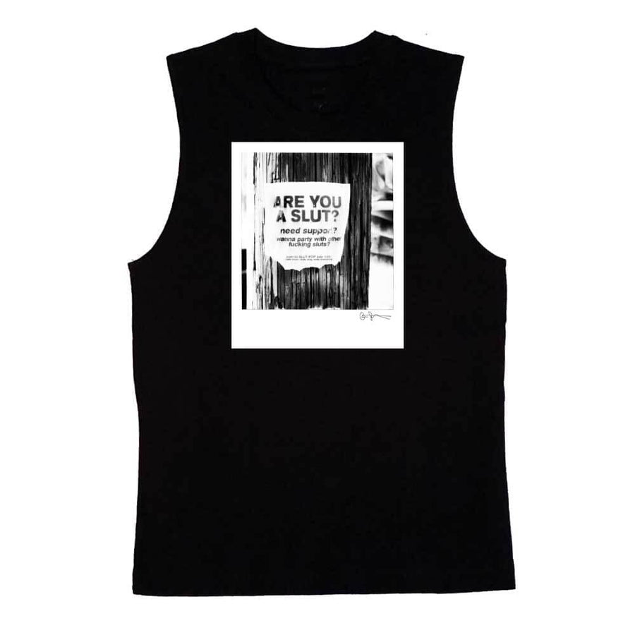 Are You A Slut? Sleeveless T-Shirt by Ian Stearns