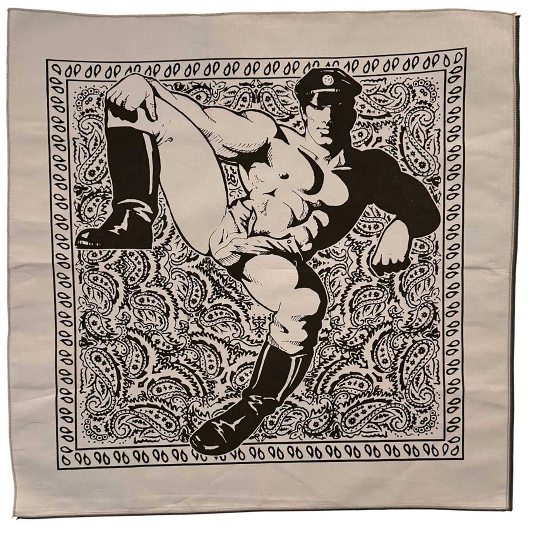 Leather Man gray Bandana — Art by Dom “Etienne” Orejudos