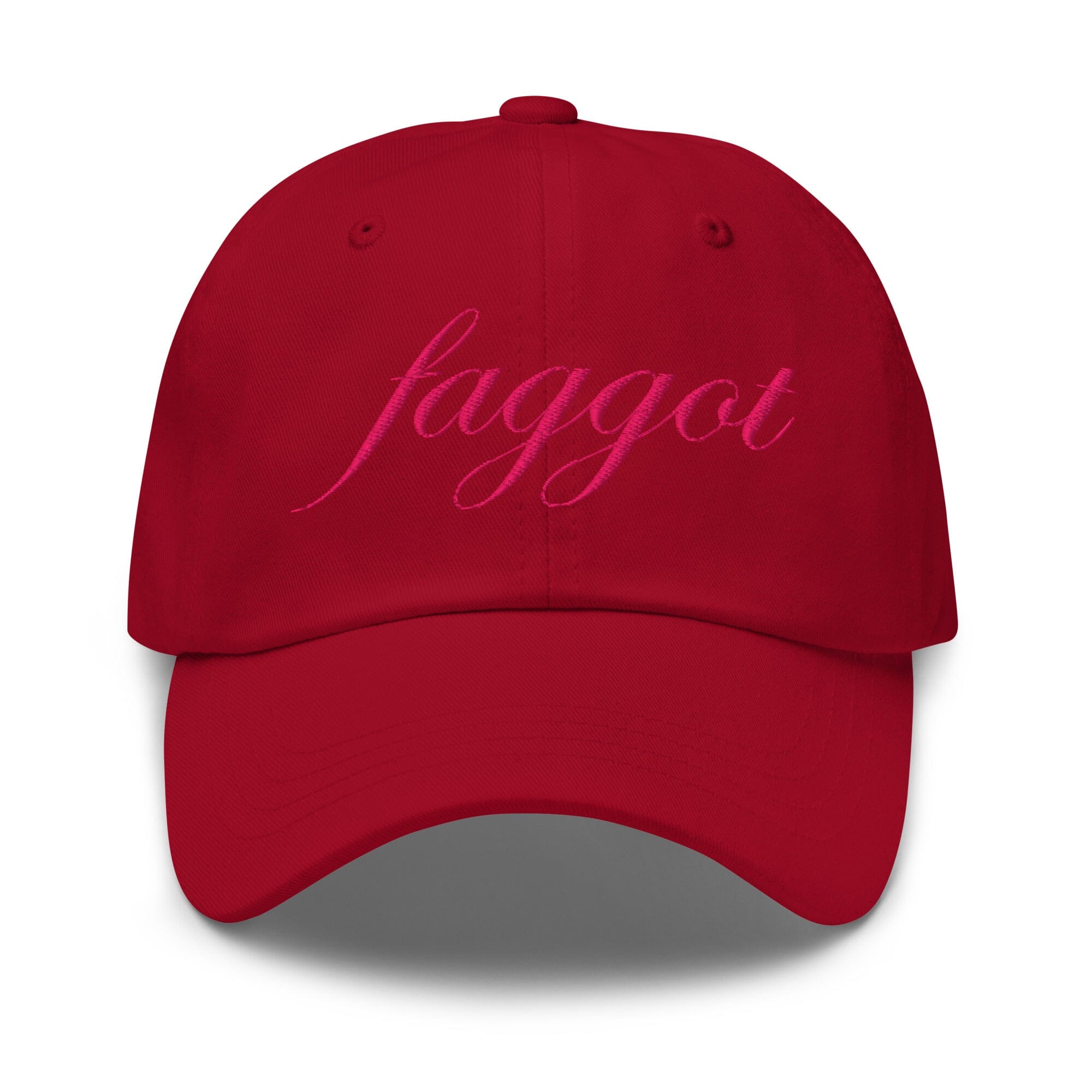 faggot cranberry twill dad hat