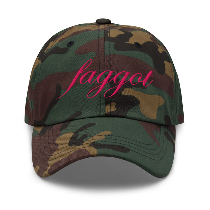 Faggot Script Camo Twill Dad Hat
