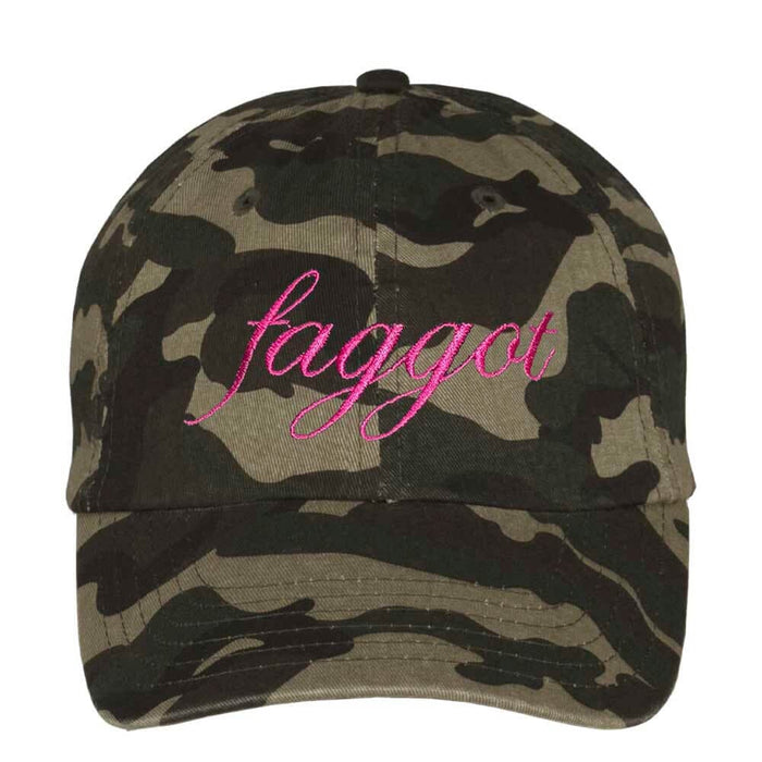Faggot Script Camo Twill Dad Hat