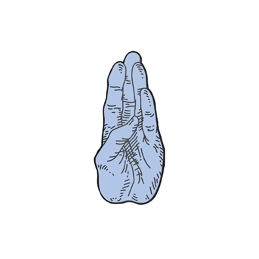 Fisting Enamel Pin — Light Blue & Black Nickel x Adam's Nest Exclusive by Nathan Rapport
