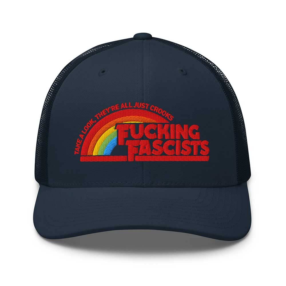 Fucking Fascists Trucker Mesh Snapback navy