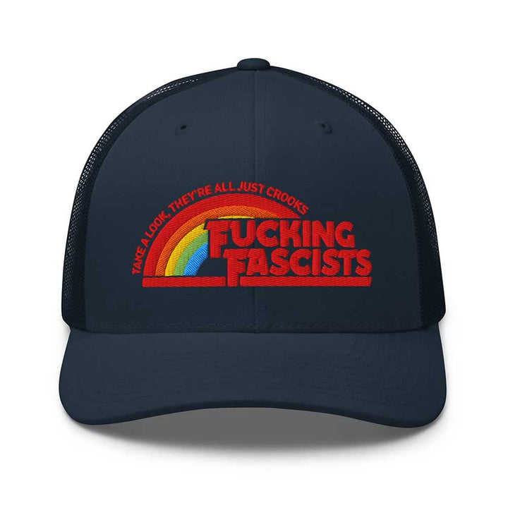 Fucking Fascists Trucker Mesh Snapback navy