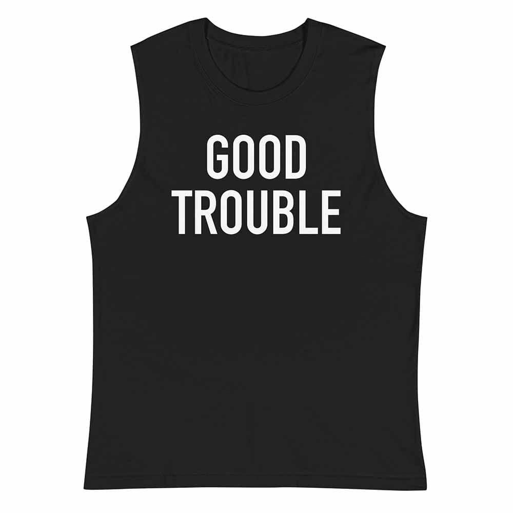 GOOD TROUBLE Sleeveless T-shirt black