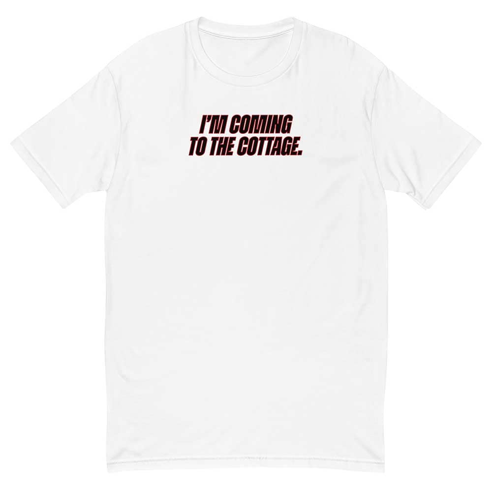 White t-shirt with text &
