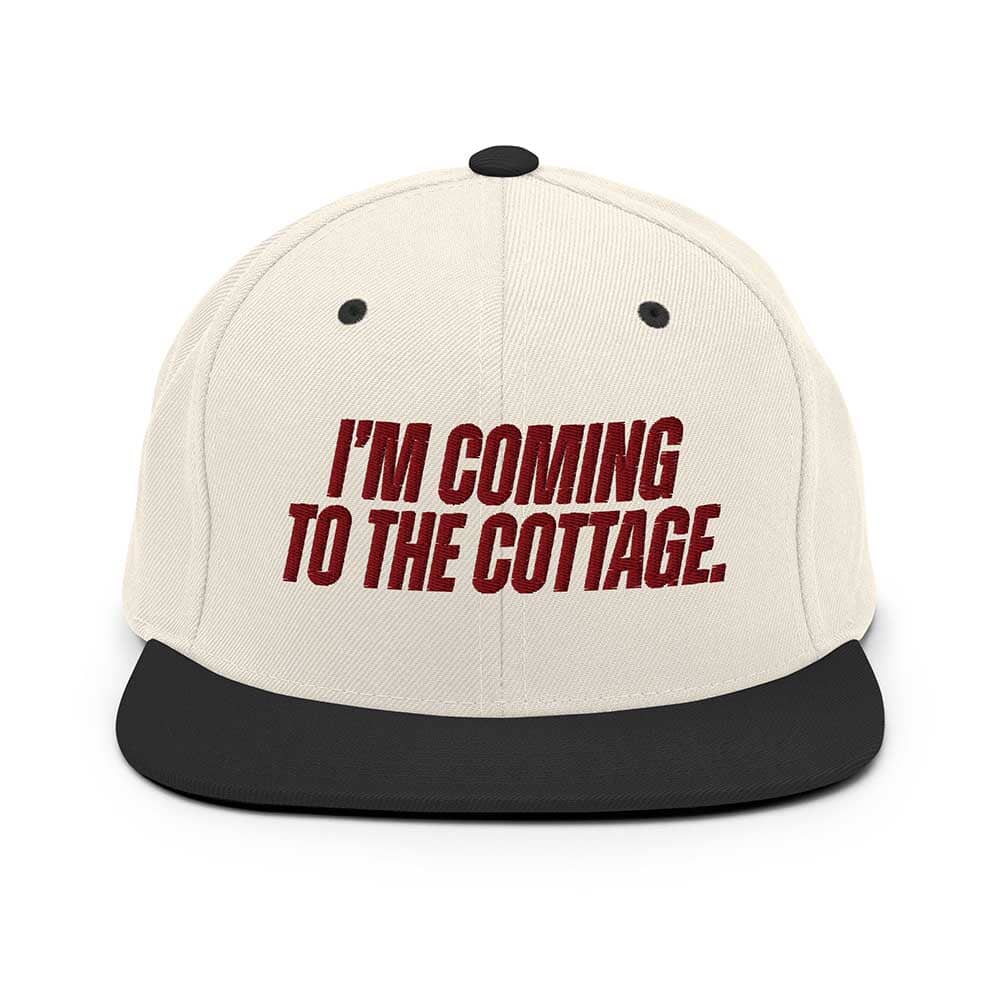 "I'm coming to the Cottage" 6 Panel Flatbill Snapback