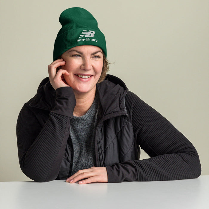 Non-binary Knit Cuff Beanie, second view