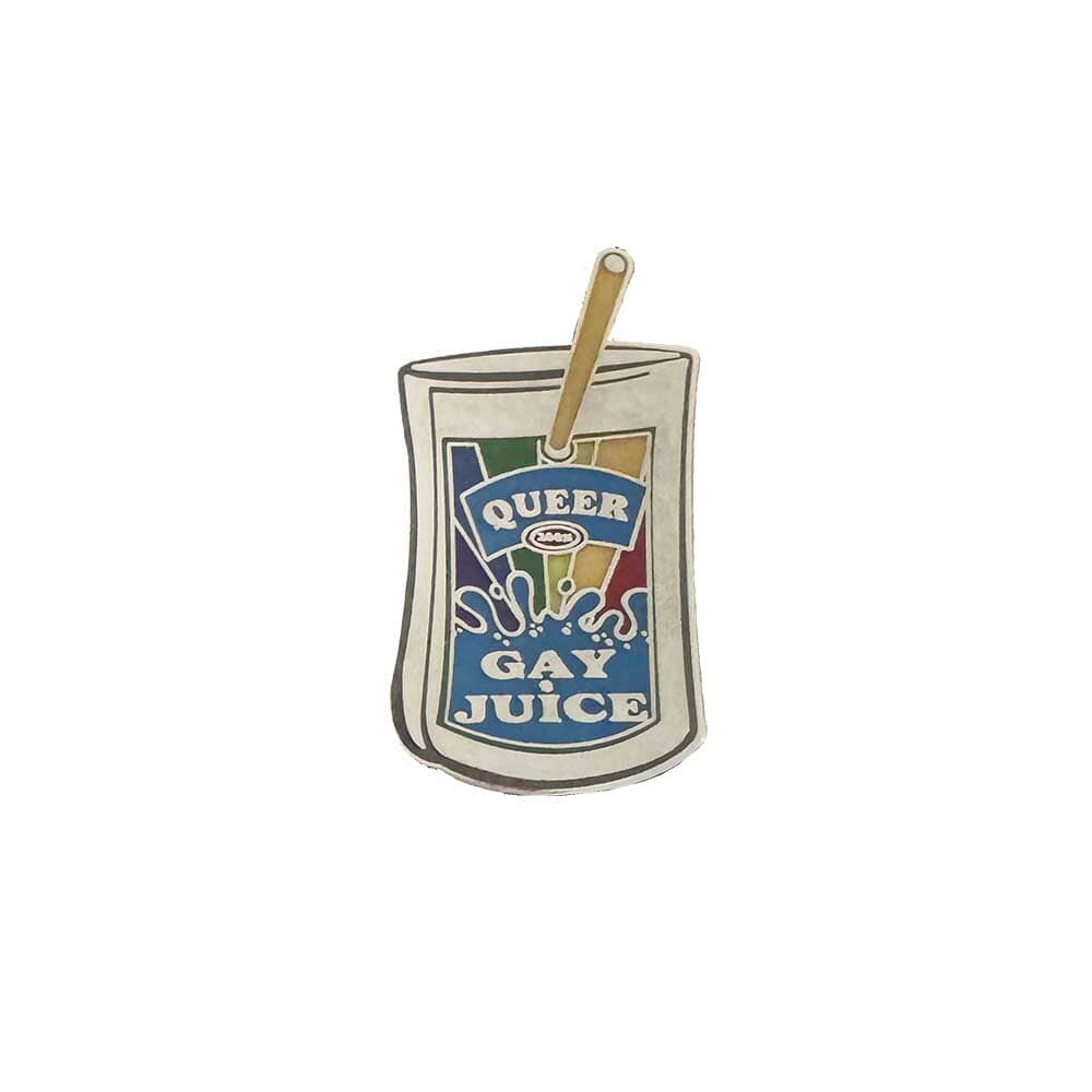 queer gay juice enamel pin