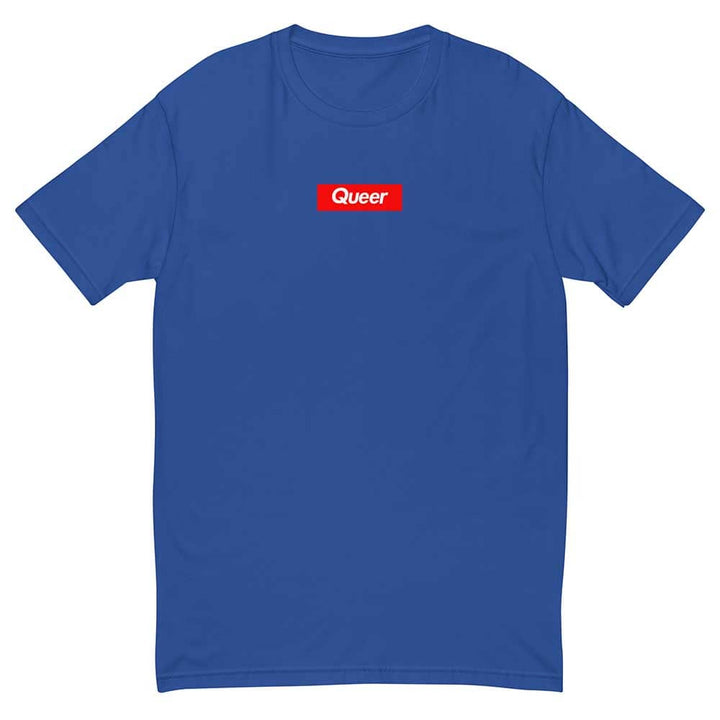 queer short sleeve t-shirt royal blue