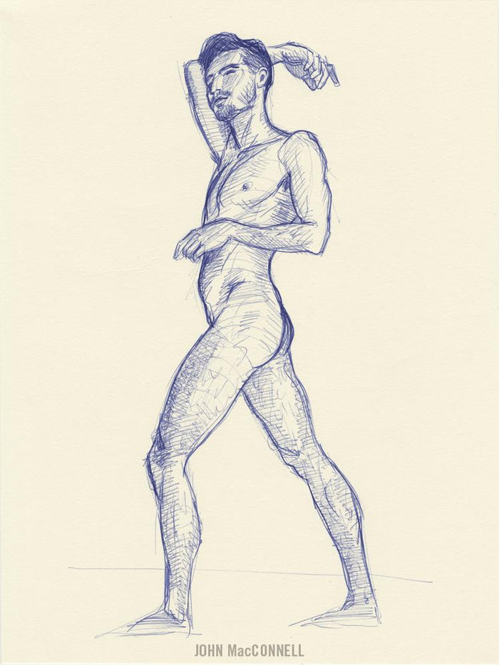 "Travis" - original ink figure drawing