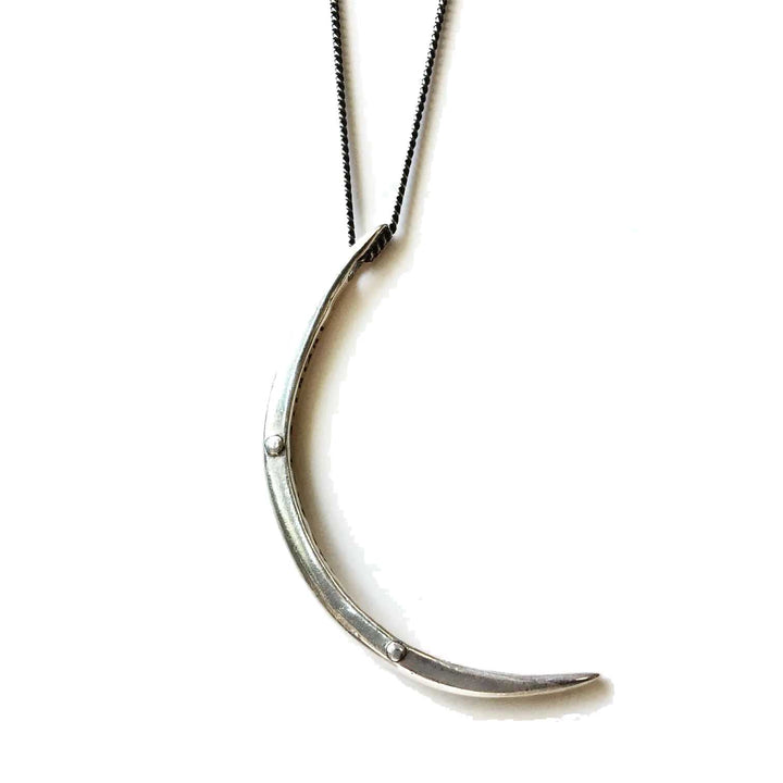 Crescent Moon Infinite Love &amp; Gratitude Necklace in Silve