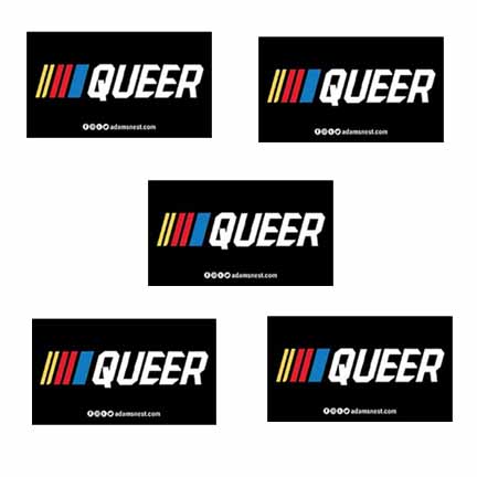 5 Queer Stripe Black Rectangle Stickers