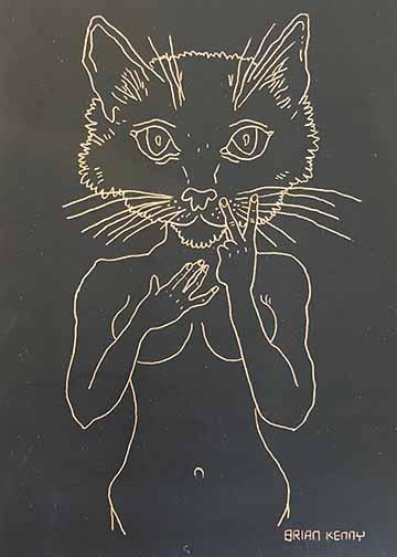 Pussycat Woman Original Engraving by Brian Kenny
