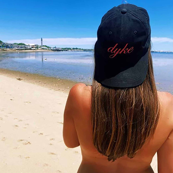 dyke dad hat on woman