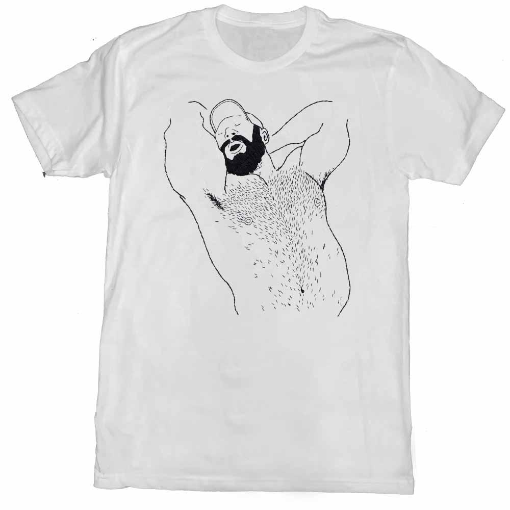 Kinky Needles Arms Up Bearded Bear T-shirt