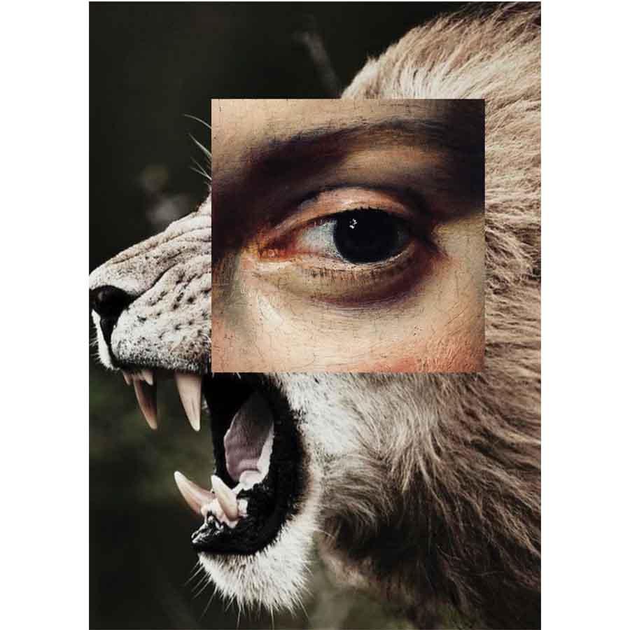 Naro Pinosa Lion Roar Eye Makeup Postcard by Naro Pinosa