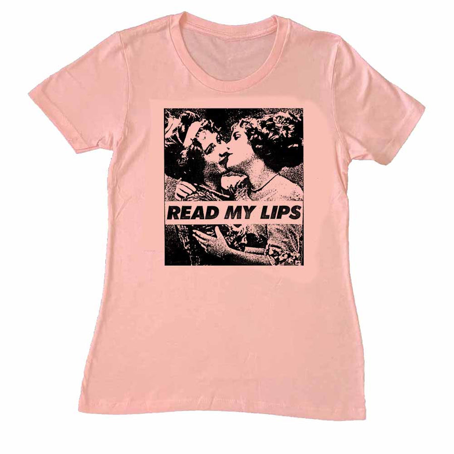 Read My Lips Vintage Women Femme fit T-Shirt - Rainbow Railroad supporting Rainbow Railroad