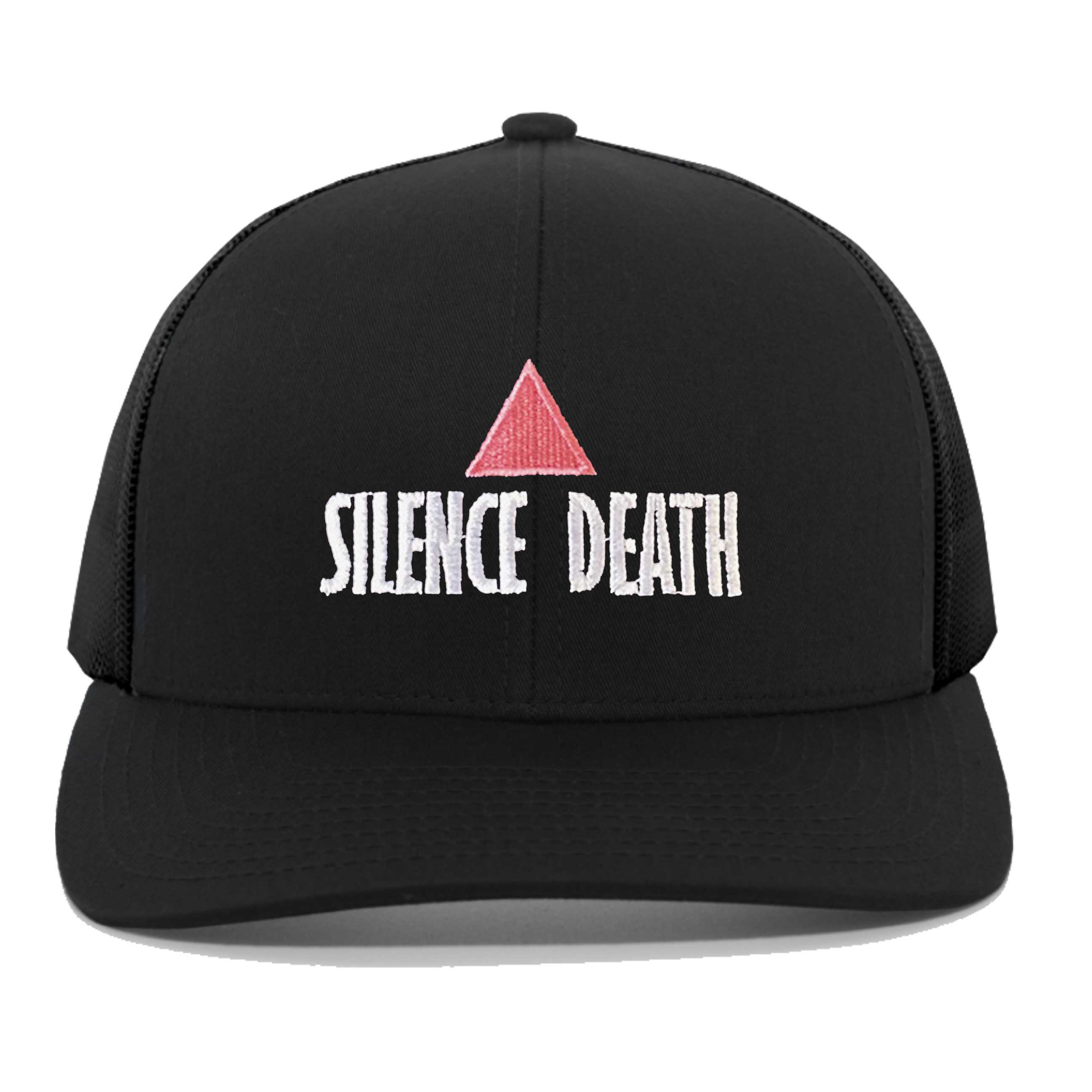 SILENCE equals death black black trucker snapback hat