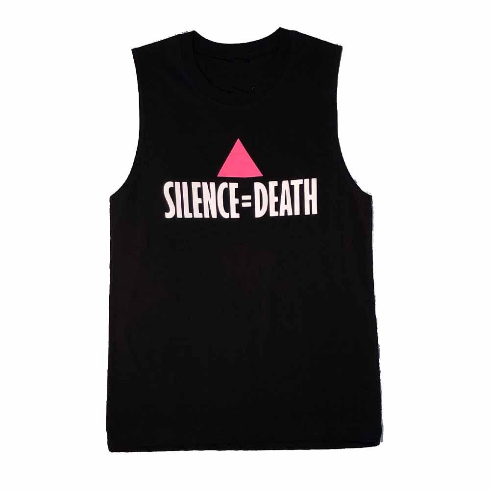 Silence = Death Black Sleeveless T-Shirt - Ali Forney Center