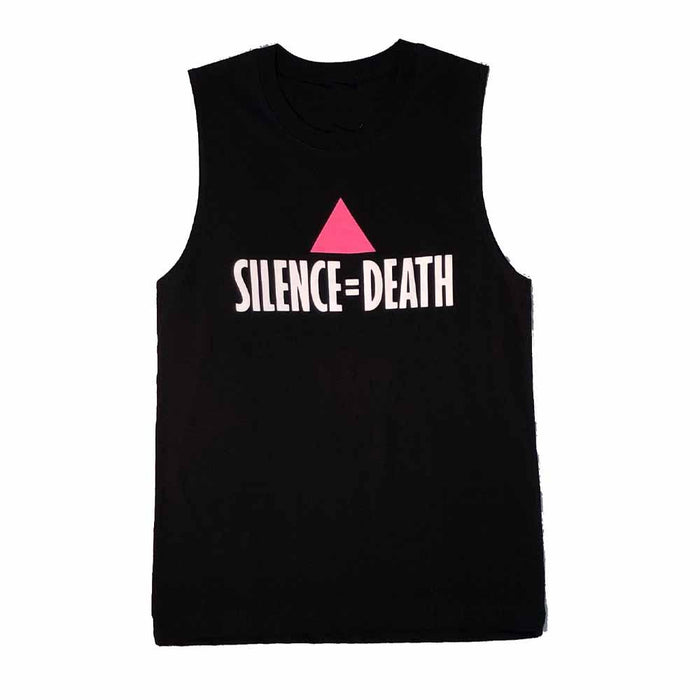 Silence = Death Black Sleeveless T-Shirt - Ali Forney Center