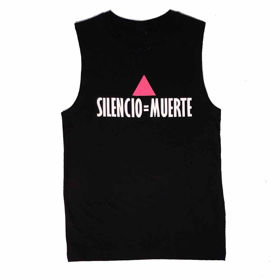Silencio = Muerte Sleeveless T-Shirt - Ali Forney Center supporting Ali Forney Center