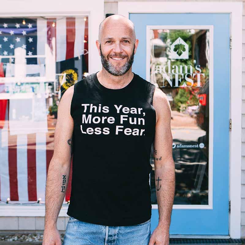 This year more fun less fear sleeveless t-shirt black