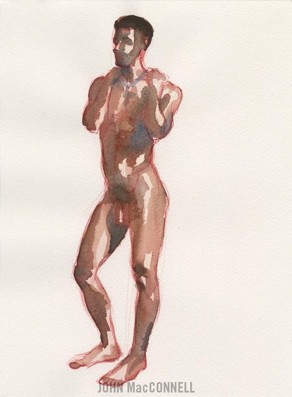 "Ty" original ink & watercolor — Adam's Nest, Provincetown