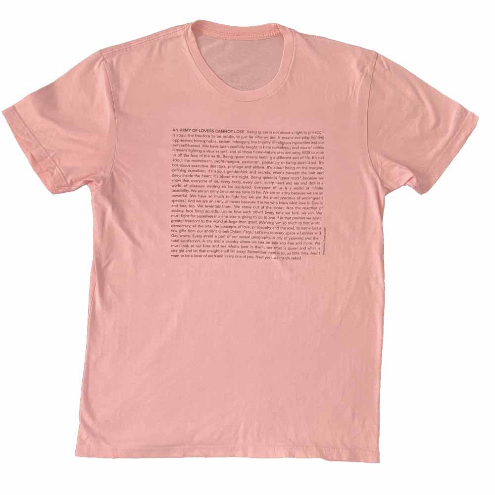 army of lovers anonymous queers read this t-shirt