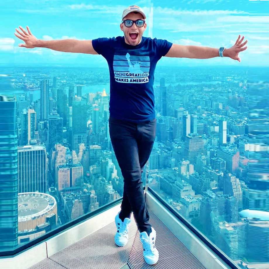 lipe lucarelli in navy immigration t-shirt