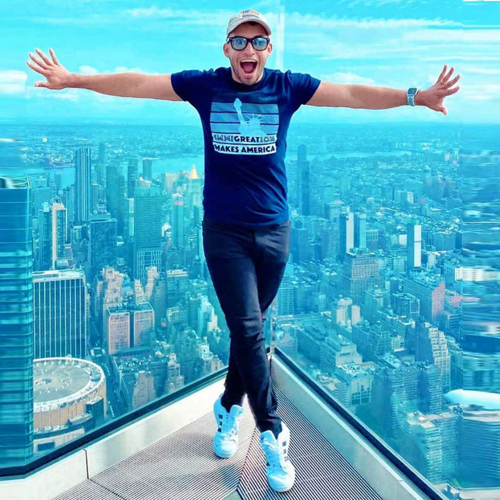 lipe lucarelli in navy immigration t-shirt