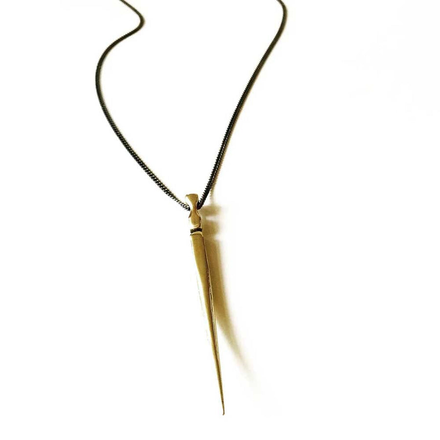 Long Sword Necklace in Bronze by MarLa Studio (Marla Wallerstein)